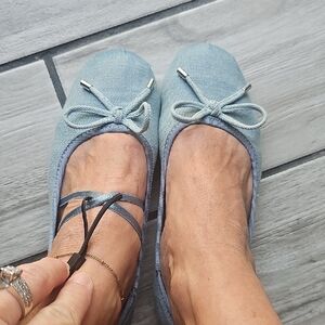 Zara Denim Blue Women's Flats